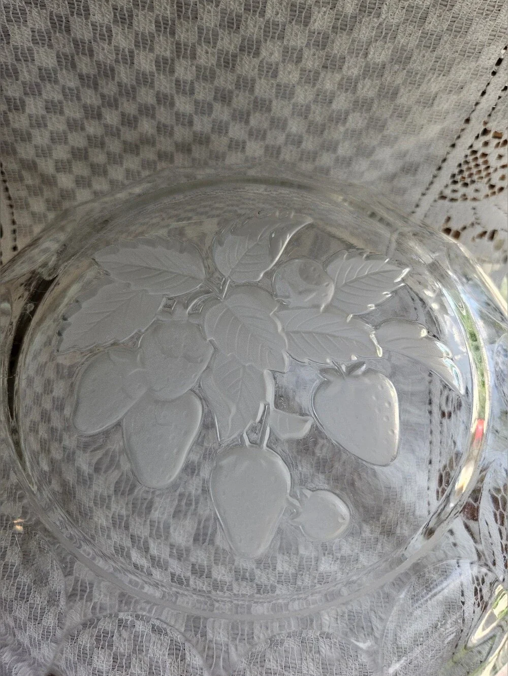 Vintage Strawberry Frosted Bowl